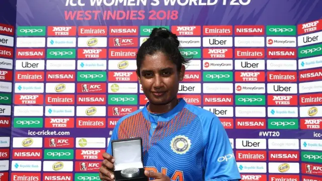 Mithali Raj with her Player Of The Match Award