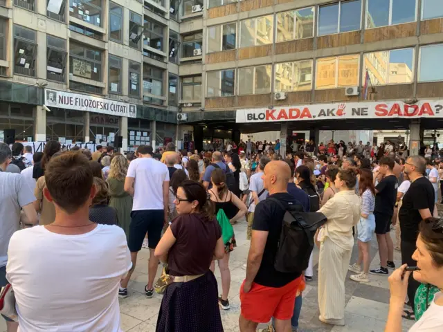 Protest ispred Filozofskog fakulteta u Beogradu