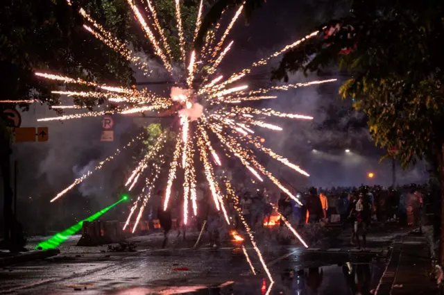 Brimob, demo DPR, ojol