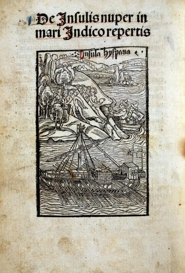 மத்திய அமெரிக்கத் தீவுகளை கொலம்பஸ் கண்டுபிடித்தை விவரிக்கும் காட்சி.