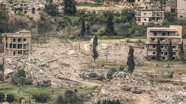 Varias zonas han sido demolidas en el sur del Líbano para crear lo que Israel describe como una "zona de amortiguamiento".