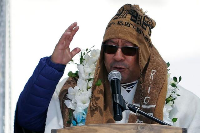 Luis Arce, presidente de Bolivia, en un acto público