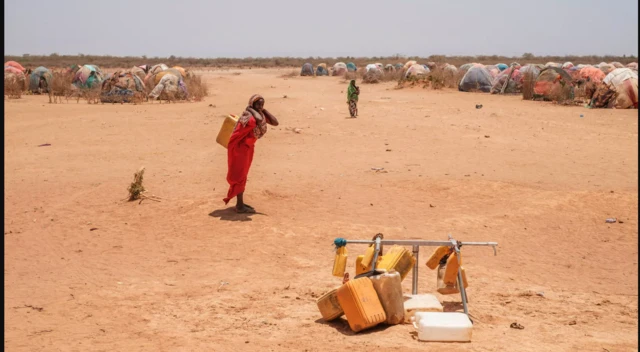 ኣብ ኢትዮጵያ ጎዴ ጀሪካን ማይ ዝተሰከመት ጓል ኣንስተይቲ