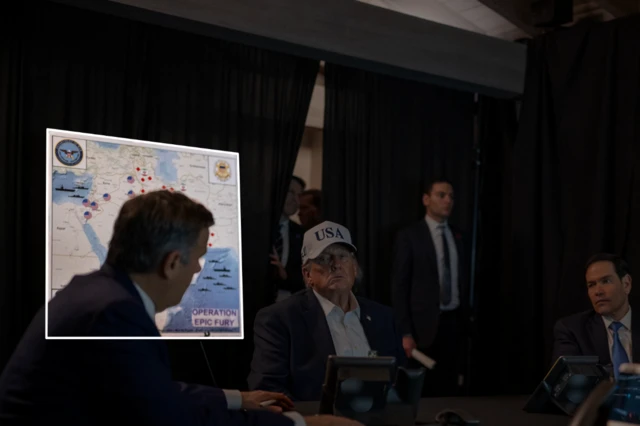 ایران میں سُرخ نشانات کی مدد سے اُبھارے گئے مقامات اس بات کی نشاندہی کرتے ہیں کہ ملک کے اندر اہداف کا دائرہ وسیع ہے