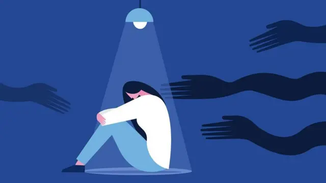Ilustrasi perempuan mengalami pelecehan seksual.
