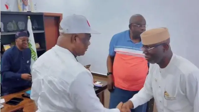 Gboyega Oyetola, Akpabio, Aiyedatiwa ati agba oloṣelu kan ree lasiko ti wọn de si ipinlẹ Osun fun ṣaaju eto idibo gomina