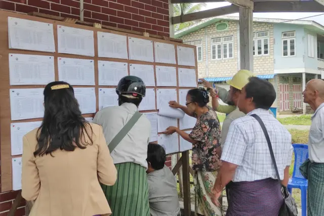 စစ်တပ်ထိန်းချုပ်ထားတဲ့ လွိုင်ကော်မြို့က မဲစာရင်းကပ်ထားမှု