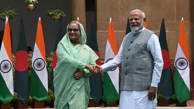 ২২শে জুন ২০২৪ এ ভারতের নয়াদিল্লিতে ভারতের প্রধানমন্ত্রীর সাথে তৎকালীন বাংলাদেশের প্রধানমন্ত্রী শেখ হাসিনা