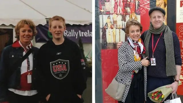 Michael Patrick y su madre.