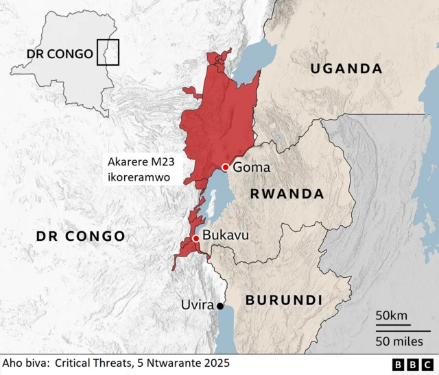 Uturere tugenzurwa na M23 