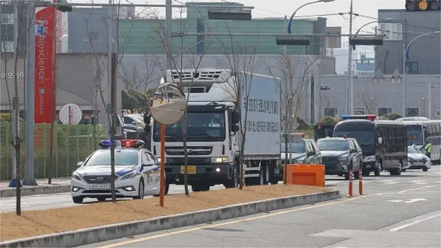 이천에서 백신 수송 중인 차량