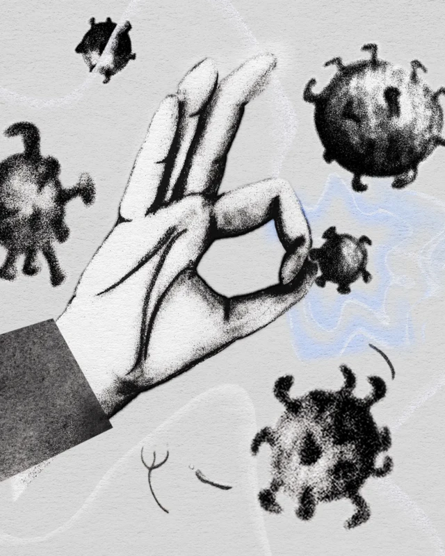 Polenleri gösteren bir çizim. Bir el onları şutlamaya çalışıyor