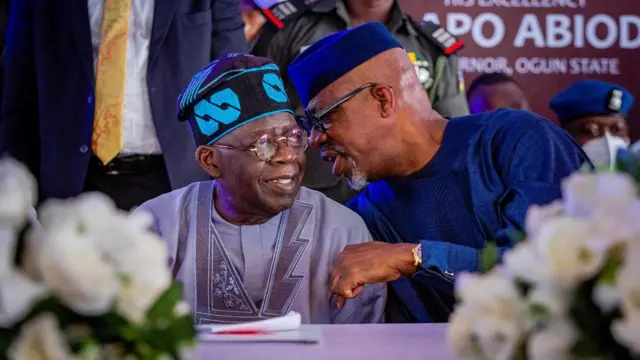 Aworan Gomina Dapo Abiodun ati Asiwaju Bola Tinubu