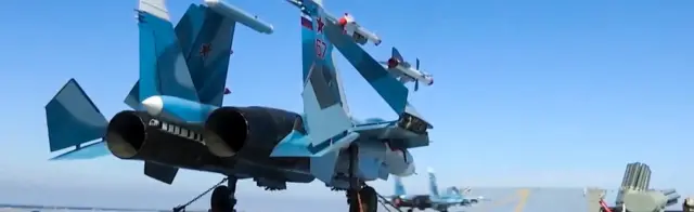 Russian jet on aircraft carrier