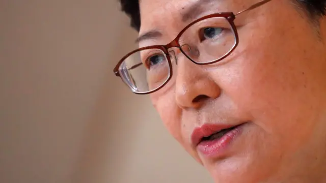 林郑月娥在香港政府总部会见记者(27/8/2019)