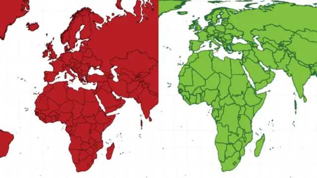 Dos mapas de África y Europa