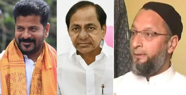 రేవంత్ రెడ్డి, కేసీఆర్, ఒవైసీ