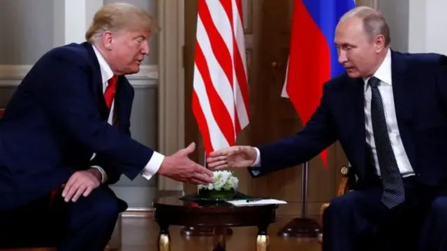 特朗普同普京在2018年赫尔辛基峰会上