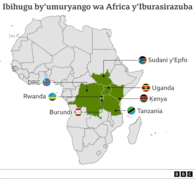 Ibihugi ubu bigize EAC