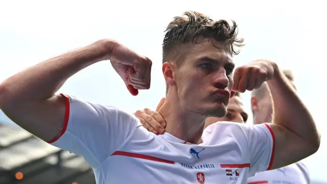 Patrik Schick celebrates