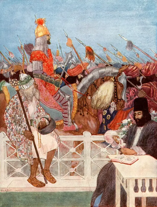 رسمة لعمر الخيام من قبل الرسام غيلبرت جيمس