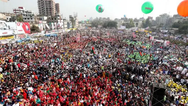 বিএনপির ঢাকা বিভাগীয় সমাবেশের দৃশ্য।