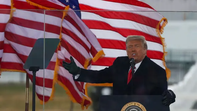 집회에서 트럼프 대통령