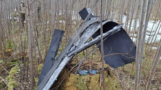 Обломок дрона, упавшего в Латвии