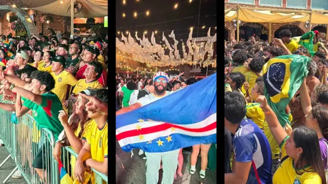 Em Ironbound, o Newark Fan Village atrai diferentes nacionalidades para assitir aos jogos da Copa