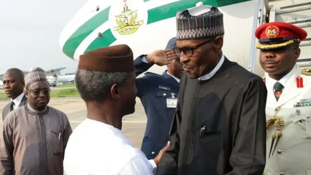Nigeria Vice President Yemi Osinbajo and Nigeria President Muhammadu Buhari