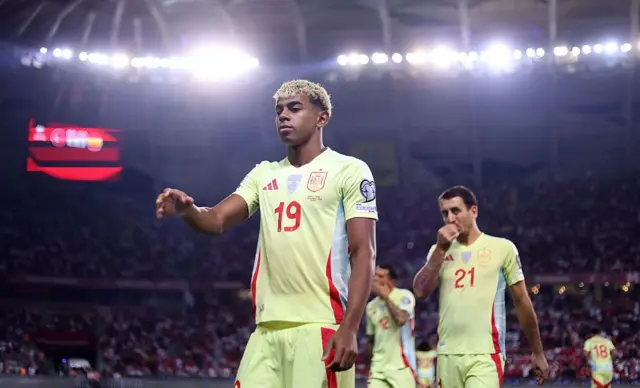 لامین یامال در لباس تیم ملی اسپانیا