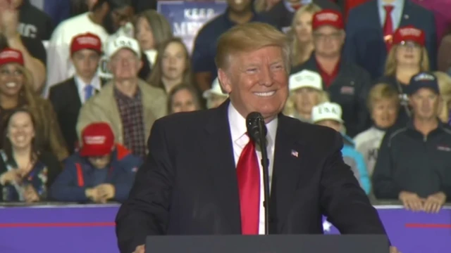 特朗普在密歇根演讲（CNN视频截图）