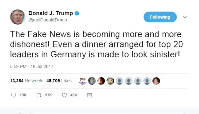 Твит Дональда Трампа