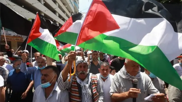 फ़लस्तीनियों का प्रदर्शन