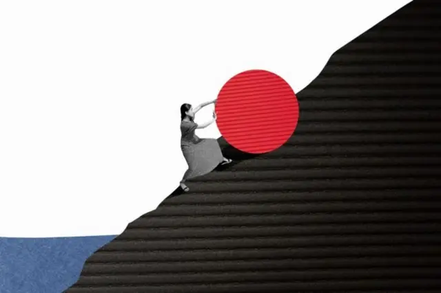 Žena i planina, ilustracija