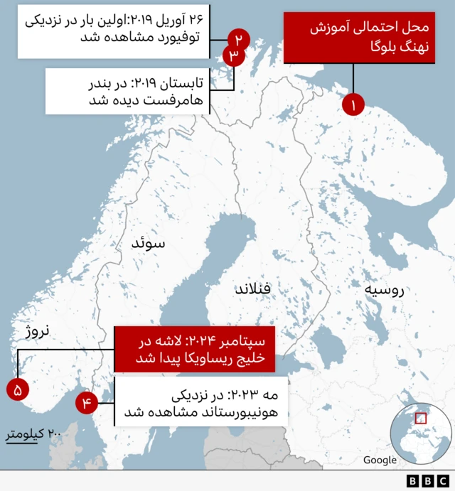 گرافیک مسیر سفر نهنگ