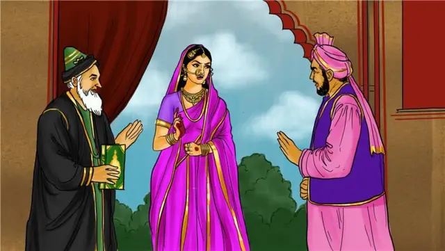 ਹੀਰ ਕਾਜ਼ੀ ਕੋਲ ਆਪਣਾ ਪੱਖ ਰੱਖਦੀ ਹੋਈ