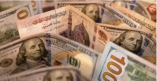 Egyptian banknotes with dollars