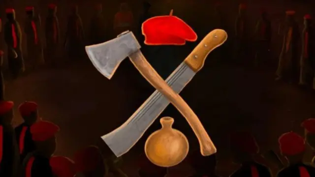 Aworan ada, aake, akengbe ẹmu nisalẹ ati fila loke