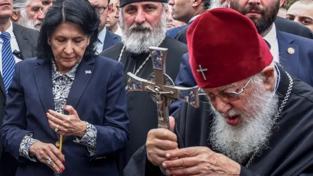 Саломе Зурабишвили и Илия II