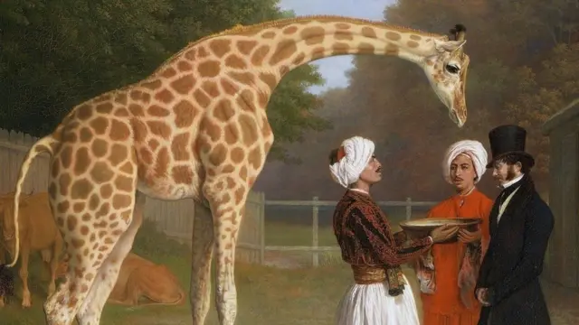 رسم للزرافة التي أهداها محمد علي باشا والي مصر إلى شارل العاشر ملك فرنسا في عام 1827