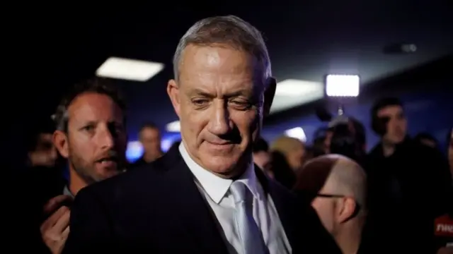 Benny Gantz, head of Resilience party is seen after a news conference, in Tel Aviv, Israel on 21 February 2019.