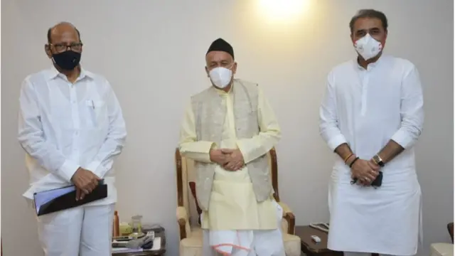 शरद पवार-भगतसिंह कोश्यारी-प्रफुल्ल पटेल