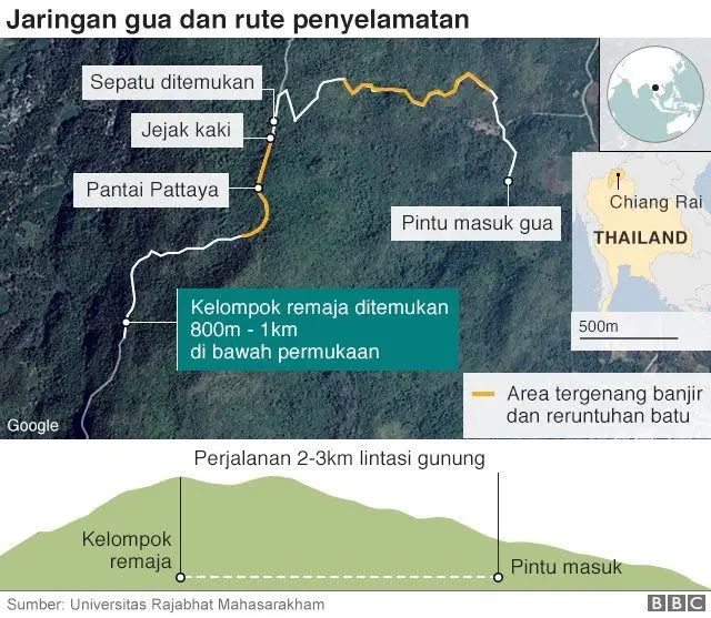 Penyelamatan anak laki yang terjebak di gua di Thailand