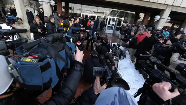 Novinari ispred Palate pravde, 25. jaunar 2011.