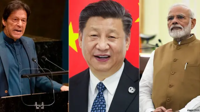 इमरान ख़ान, शी जिनपिंग, नरेंद्र मोदी