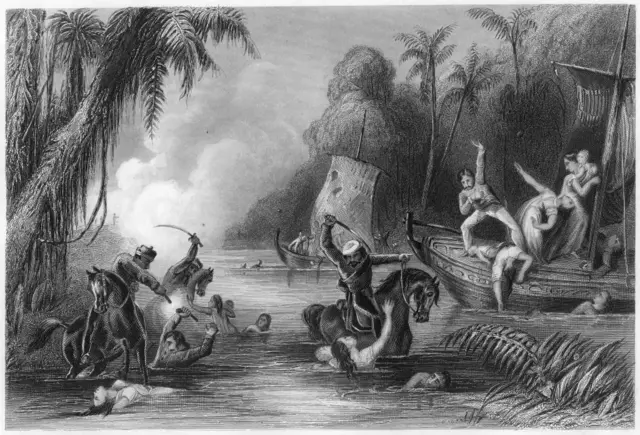 कानपूरजवळ गंगानदीत इंग्रज शिपायाचं झालेलं शिरकाण