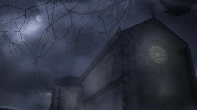 Cerkovь nočью pod Lunoй