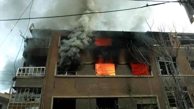 منزل تعرض لقصف في الغوطة