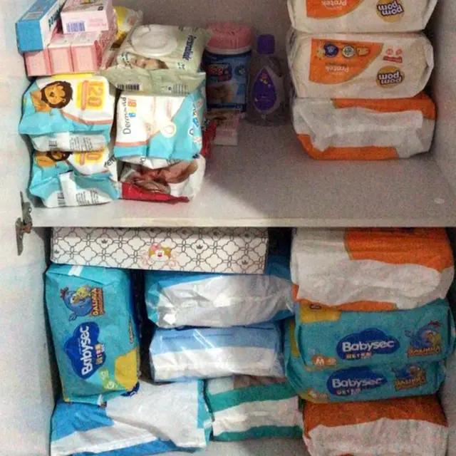 Fraldas e pomadas compradas pela família de Amanda